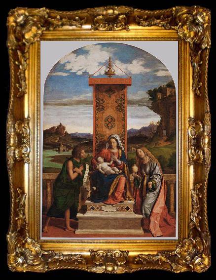 framed  CIMA da Conegliano The Madonna and Child with Sts John the Baptist and Mary Magdalen, ta009-2